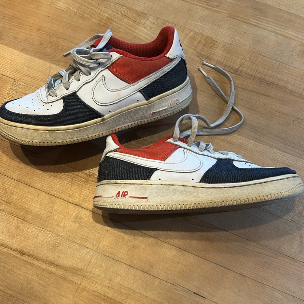 Nike Air Force 1 AF-1 Red White and Blue Sneakers Size 4.5Y Women’s 6